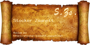 Stocker Zsanett névjegykártya
